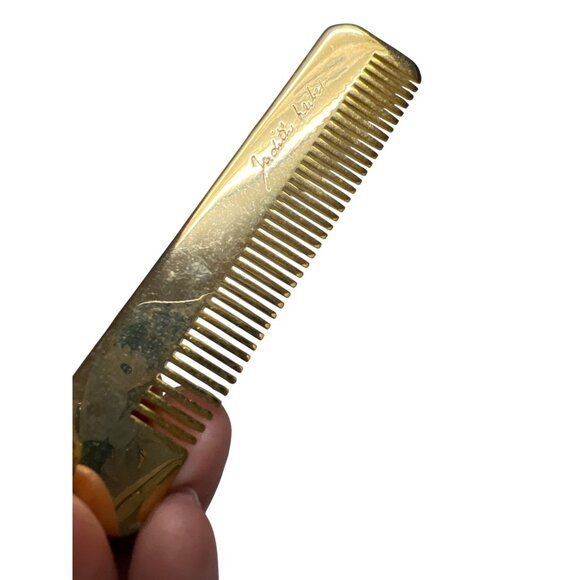 Judith Leiber Vintage Gold Tone Cylinder Clutch Shoulder Bag with Comb - Picture 10 of 12